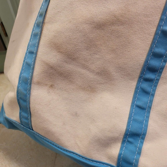 VTG LL Bean Boat And Tote & Sky Baby Light Blue XL Canvas Bag USA RARE - Picture 12 of 12